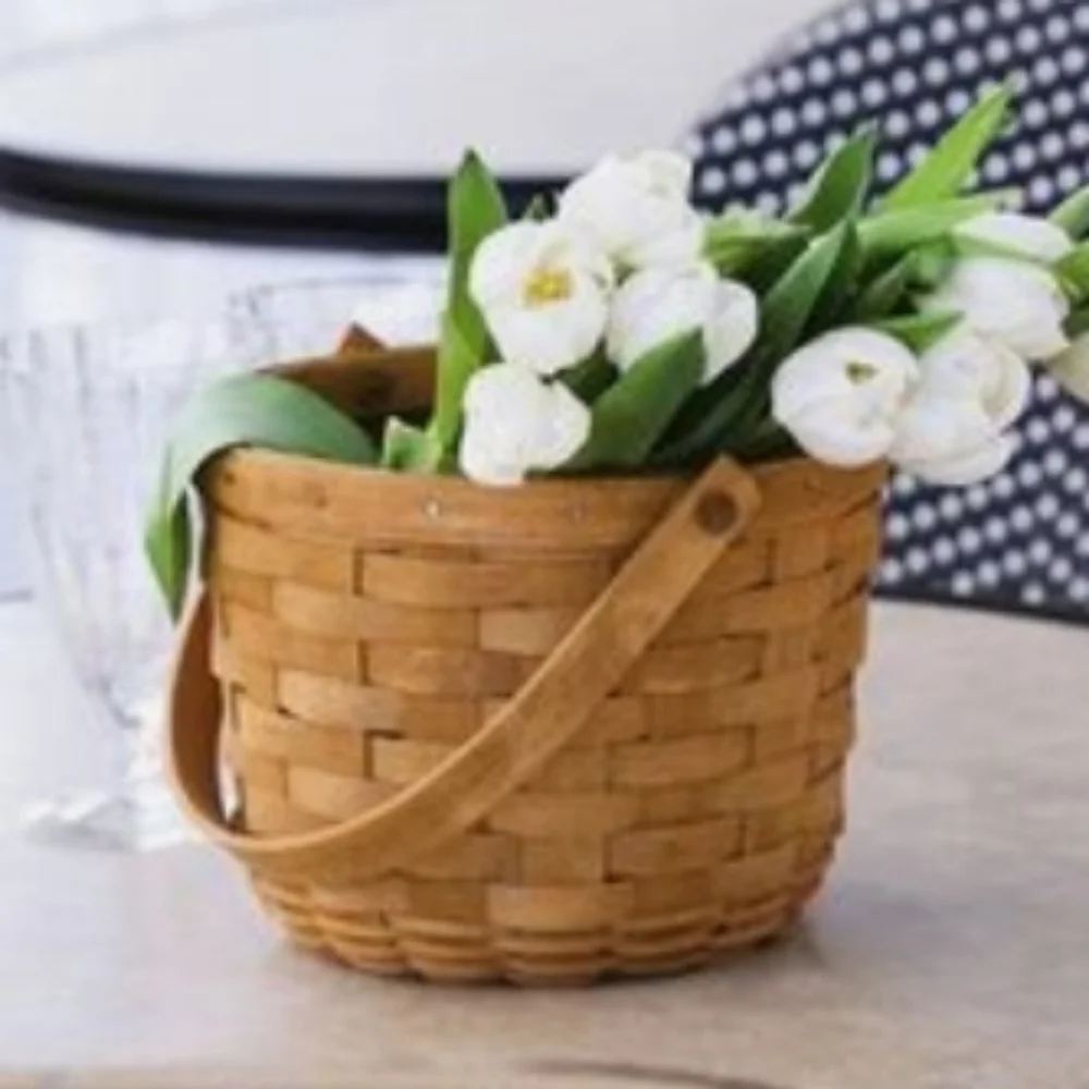 Basket Hand Woven Basket Handcrafted Basket French Countryside Farmhouse Cottage
